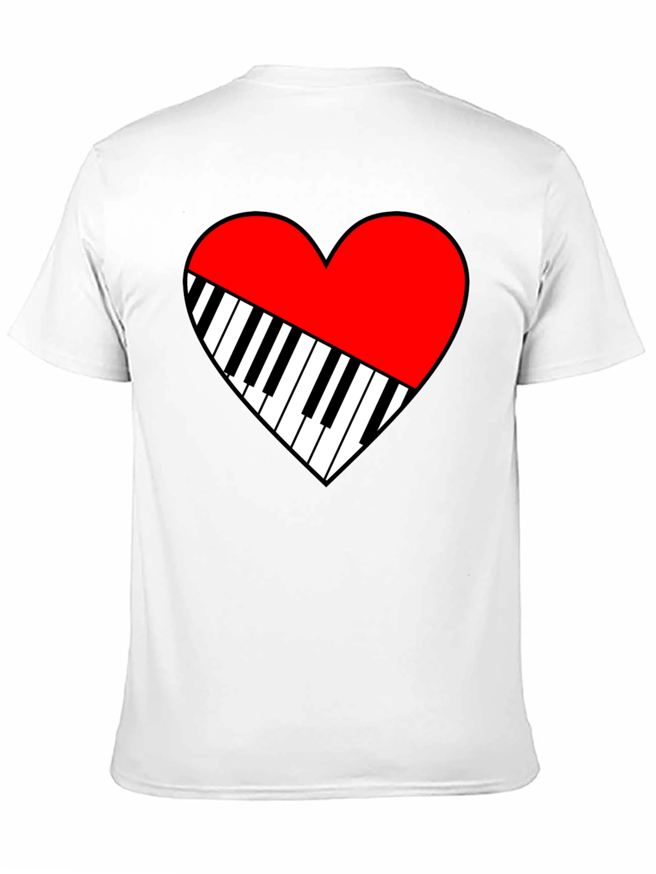 Piano Heart Graphic Tee - Music Lover T-Shirt