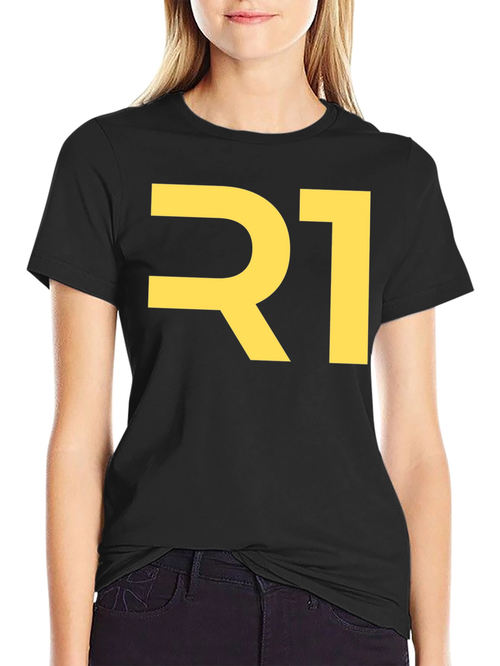 Bold R1 Graphic T-Shirt - Black Cotton Tee