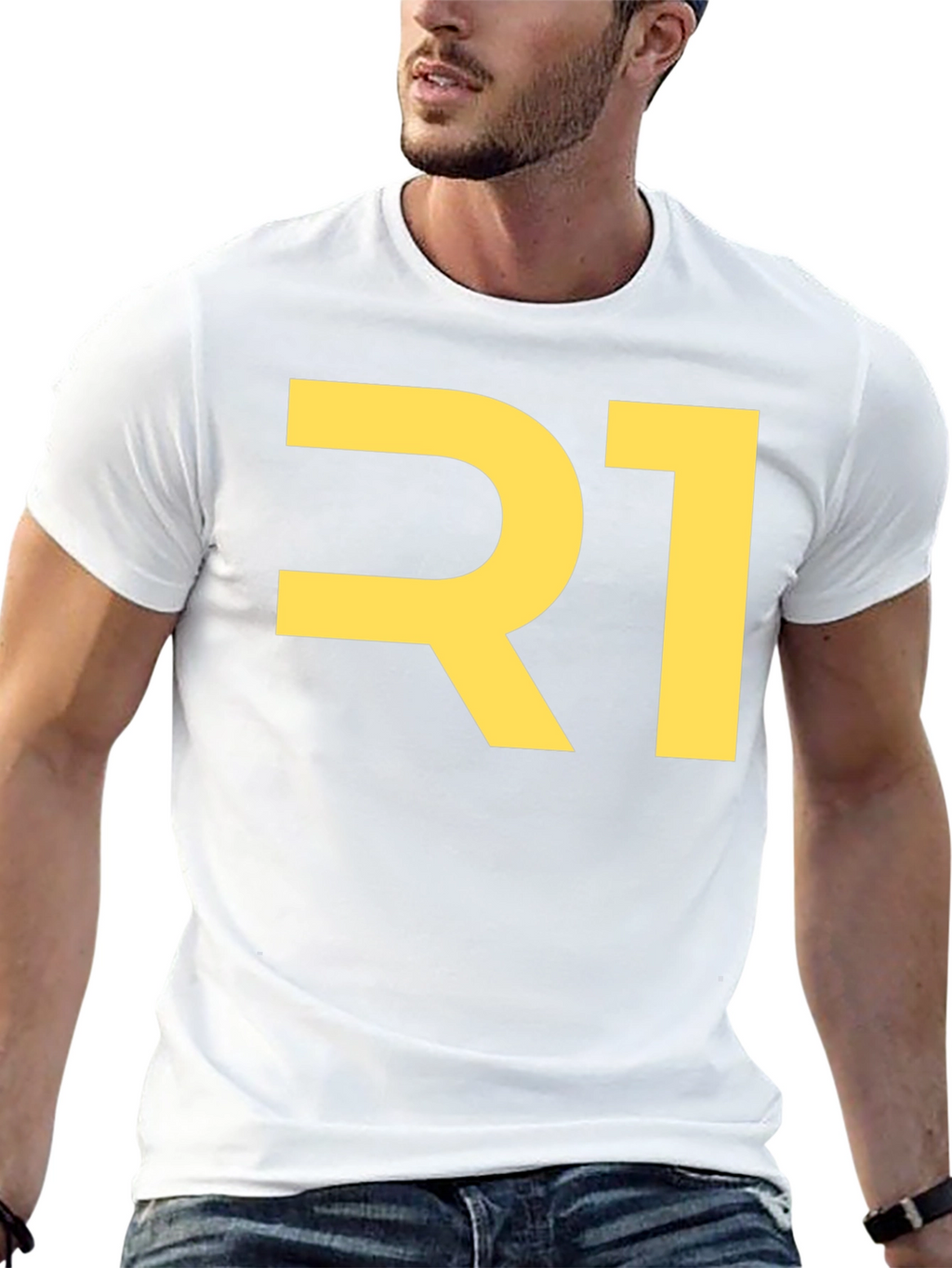 Bold R1 Graphic T-Shirt - Black Cotton Tee