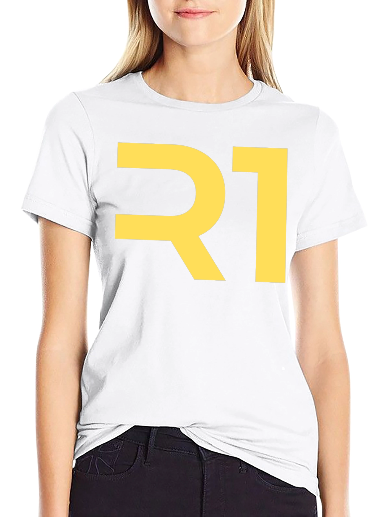 Bold R1 Graphic T-Shirt - Black Cotton Tee