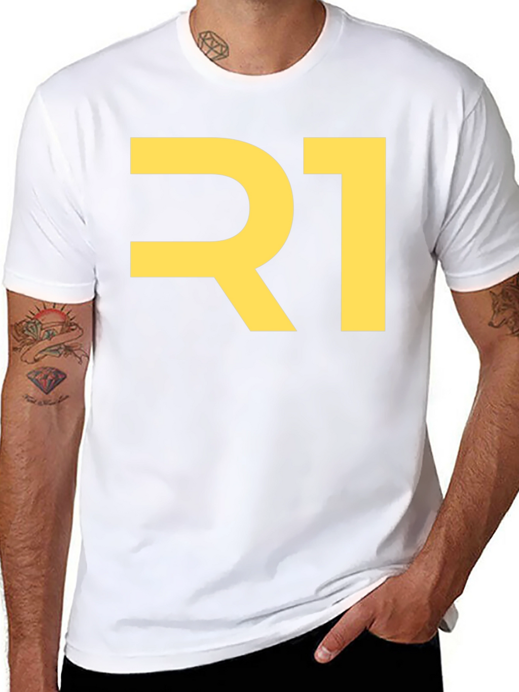 Bold R1 Graphic T-Shirt - Black Cotton Tee
