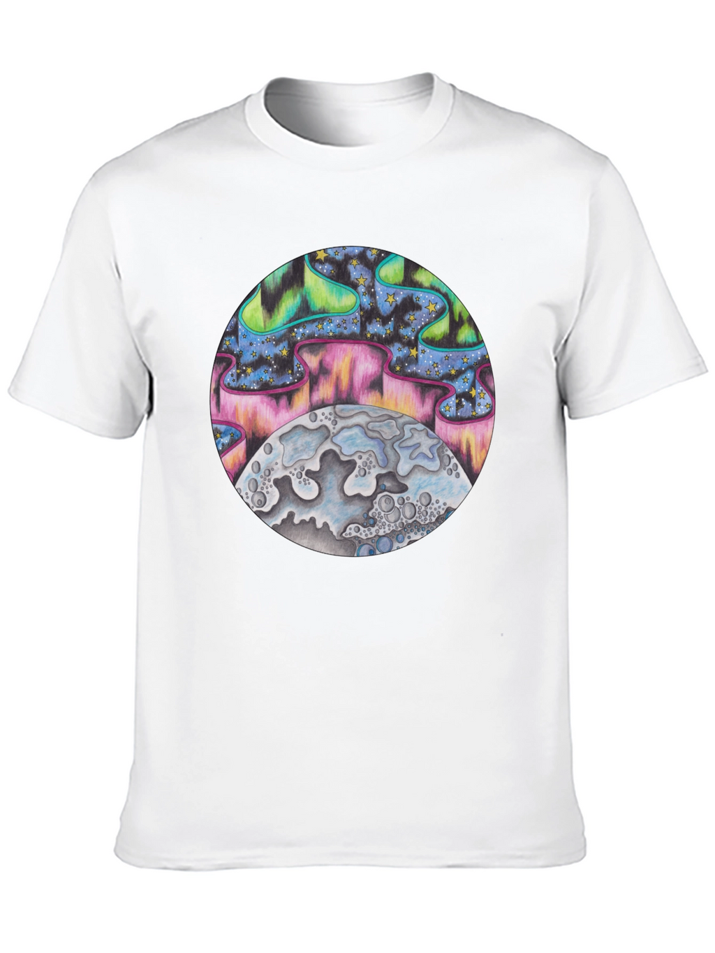 Aurora Moon Graphic Tee - Black
