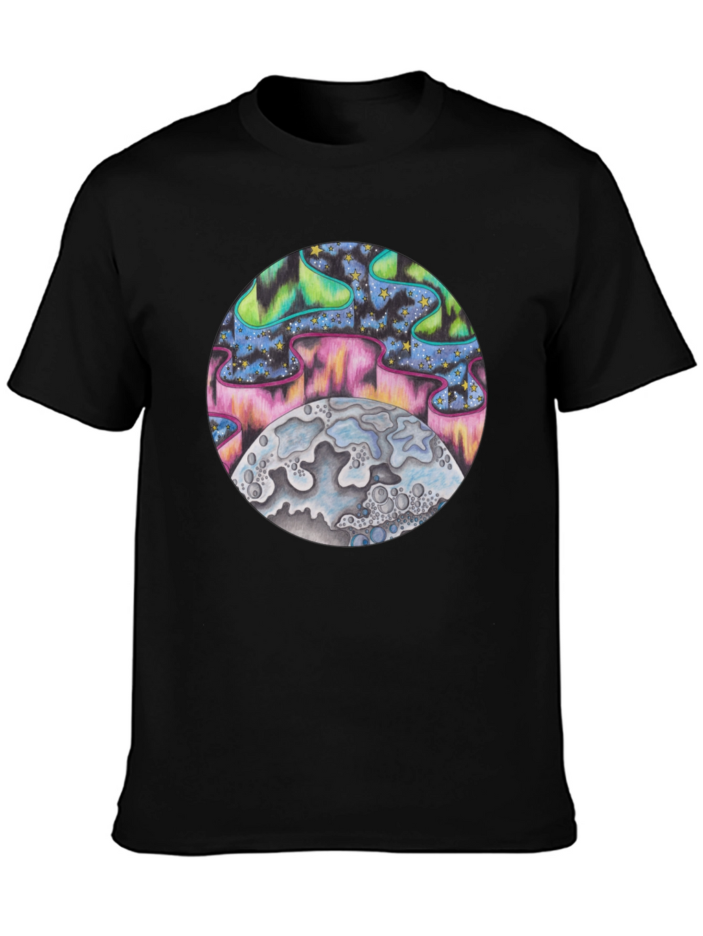 Aurora Moon Graphic Tee - Black