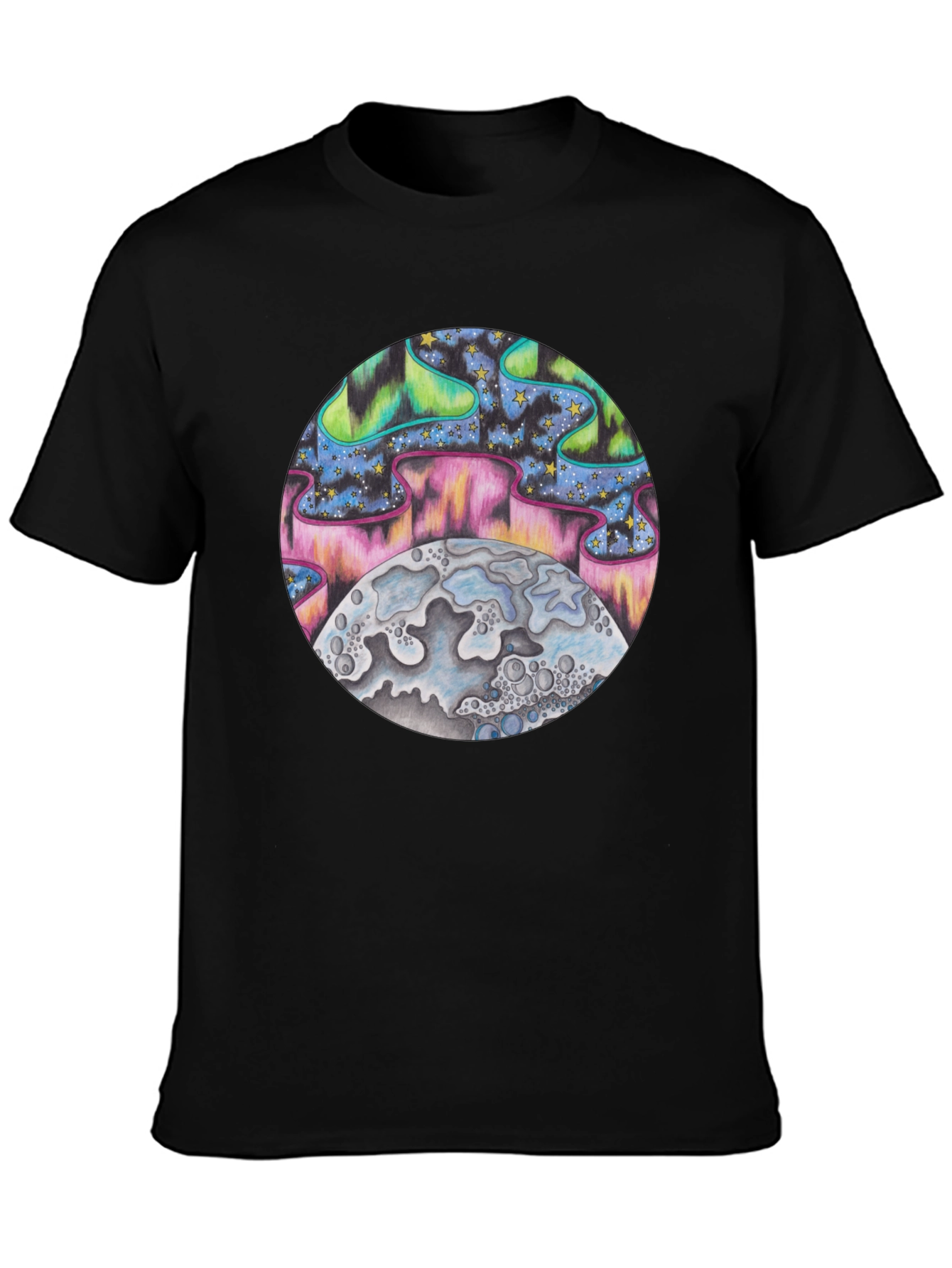 Aurora Moon Graphic Tee - Black