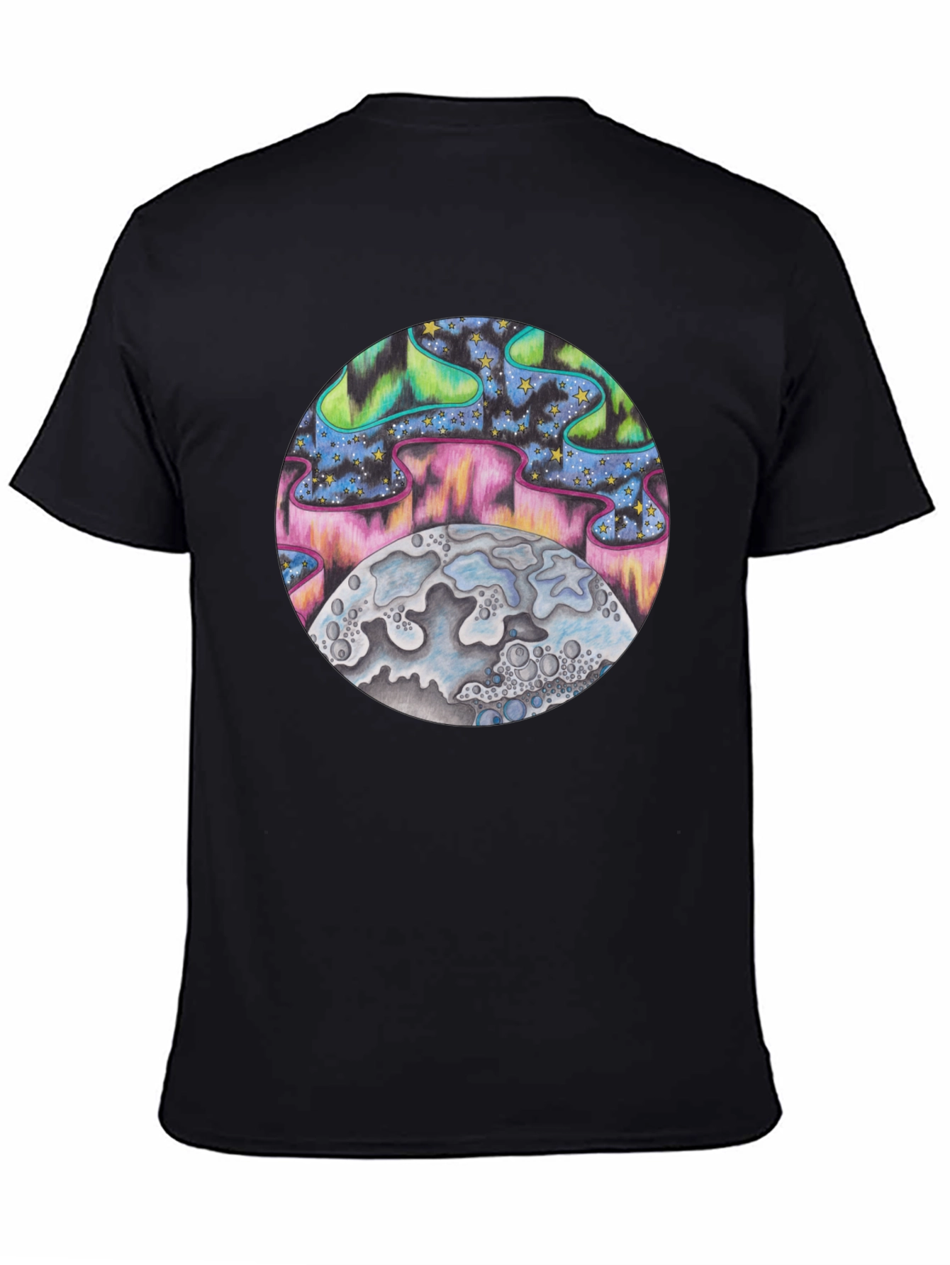 Aurora Moon Graphic Tee - Black