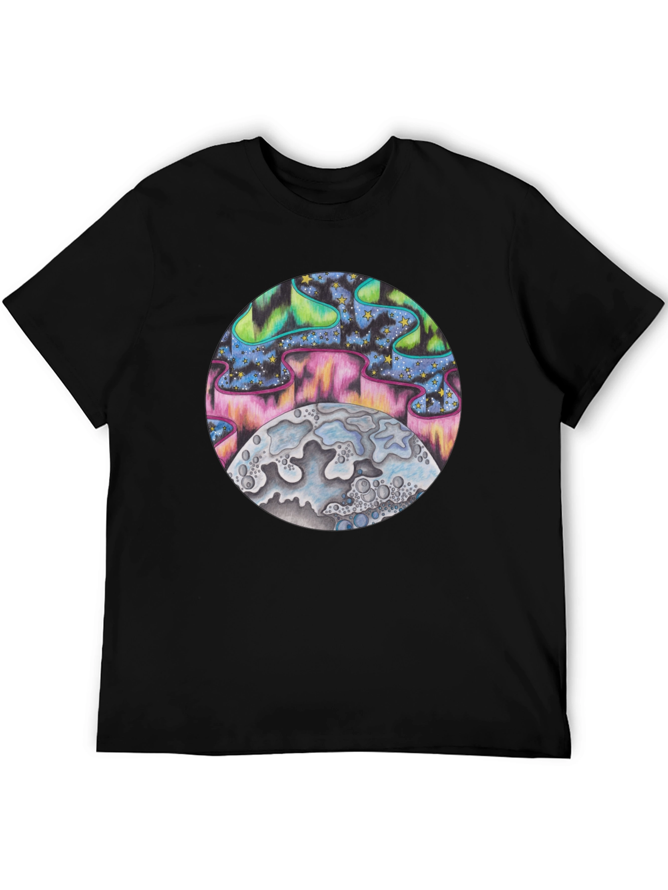 Aurora Moon Graphic Tee - Black