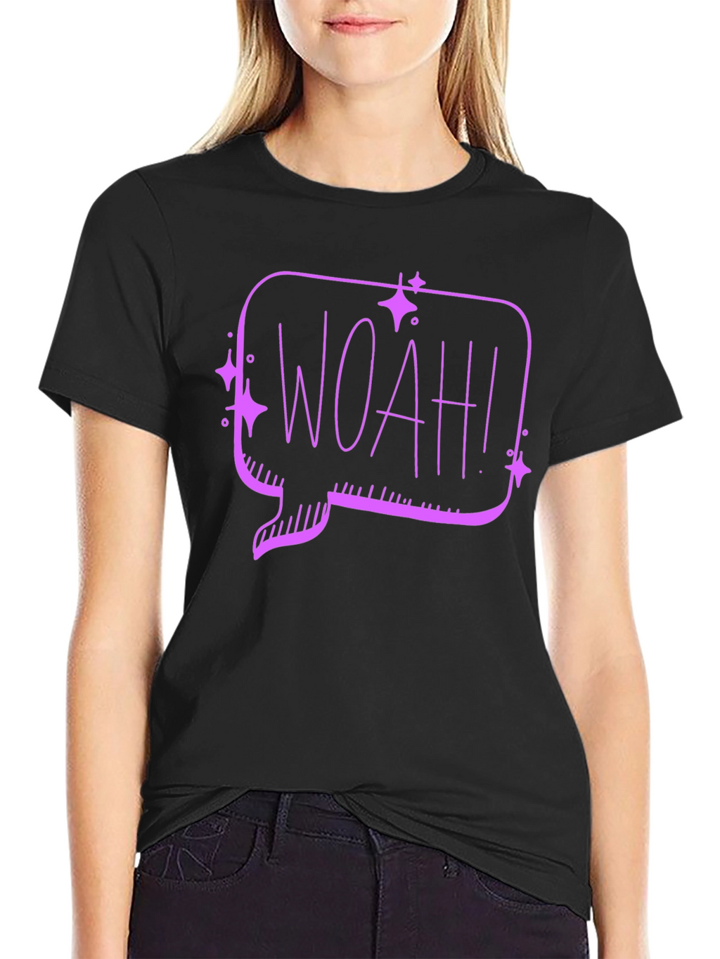 Woah! Graphic Tee - Black Cotton T-Shirt