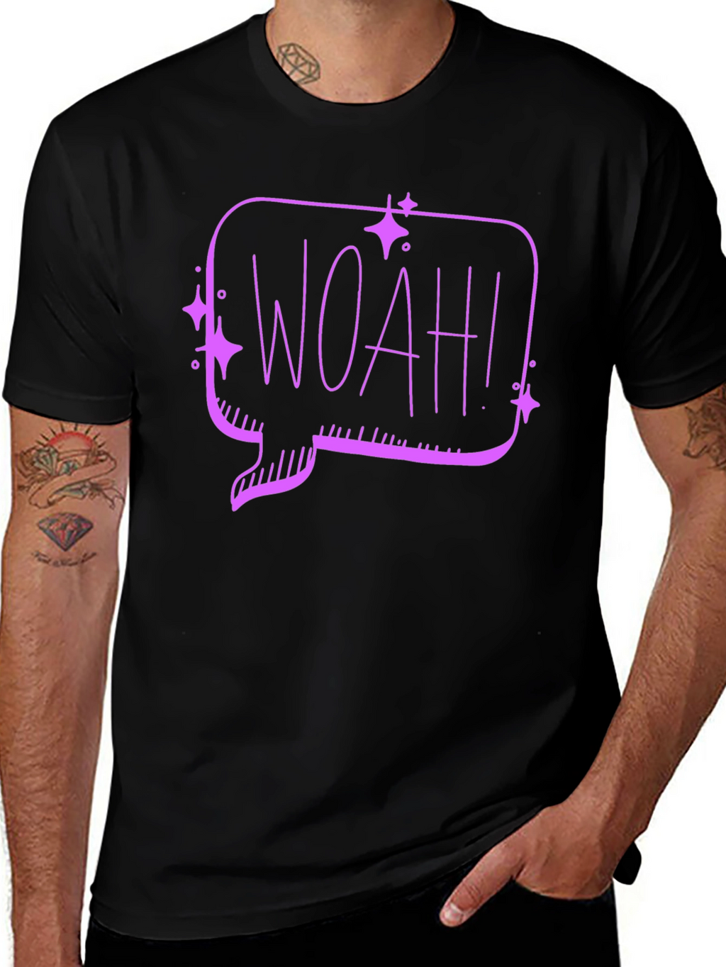 Woah! Graphic Tee - Black Cotton T-Shirt