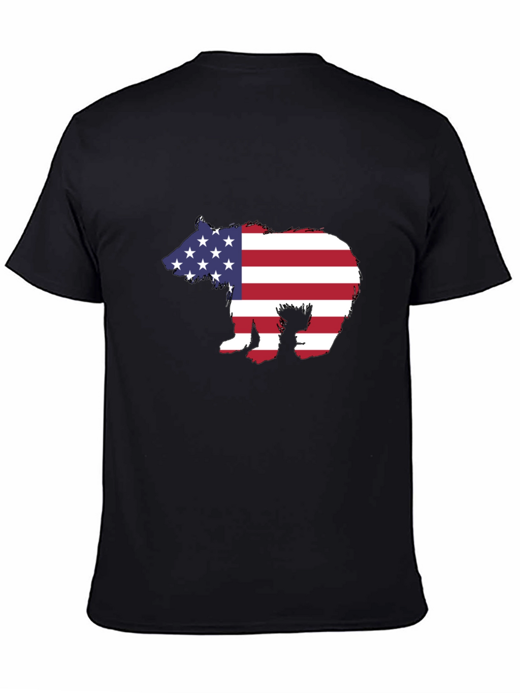 American Flag Bear Graphic Tee - Patriotic T-Shirt