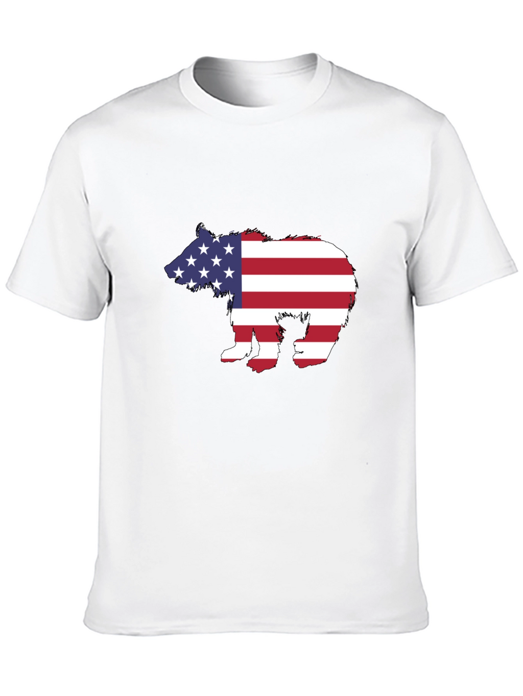 American Flag Bear Graphic Tee - Patriotic T-Shirt