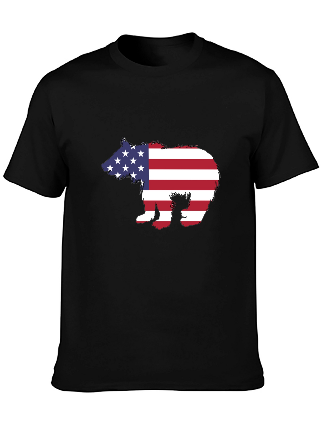 American Flag Bear Graphic Tee - Patriotic T-Shirt