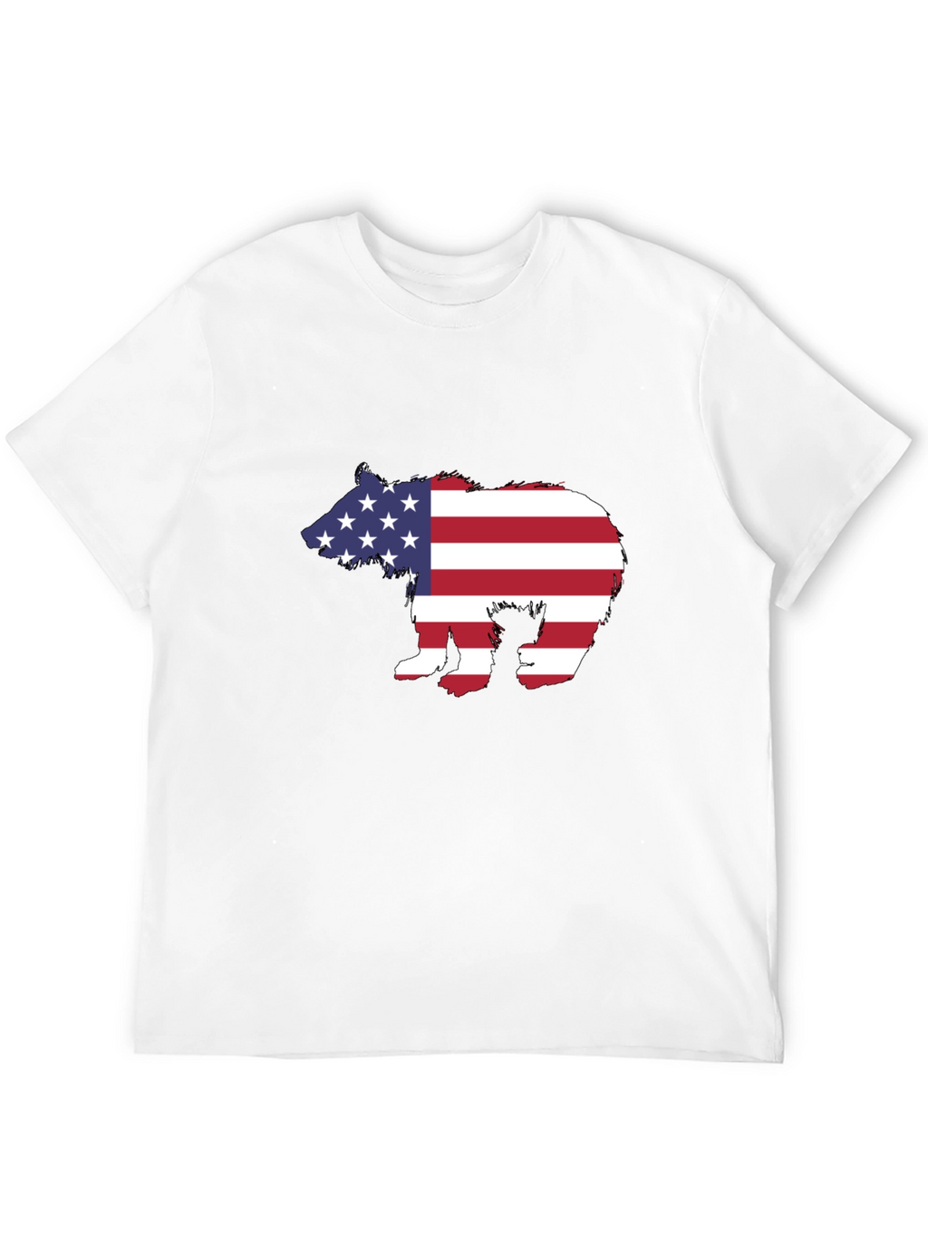 American Flag Bear Graphic Tee - Patriotic T-Shirt