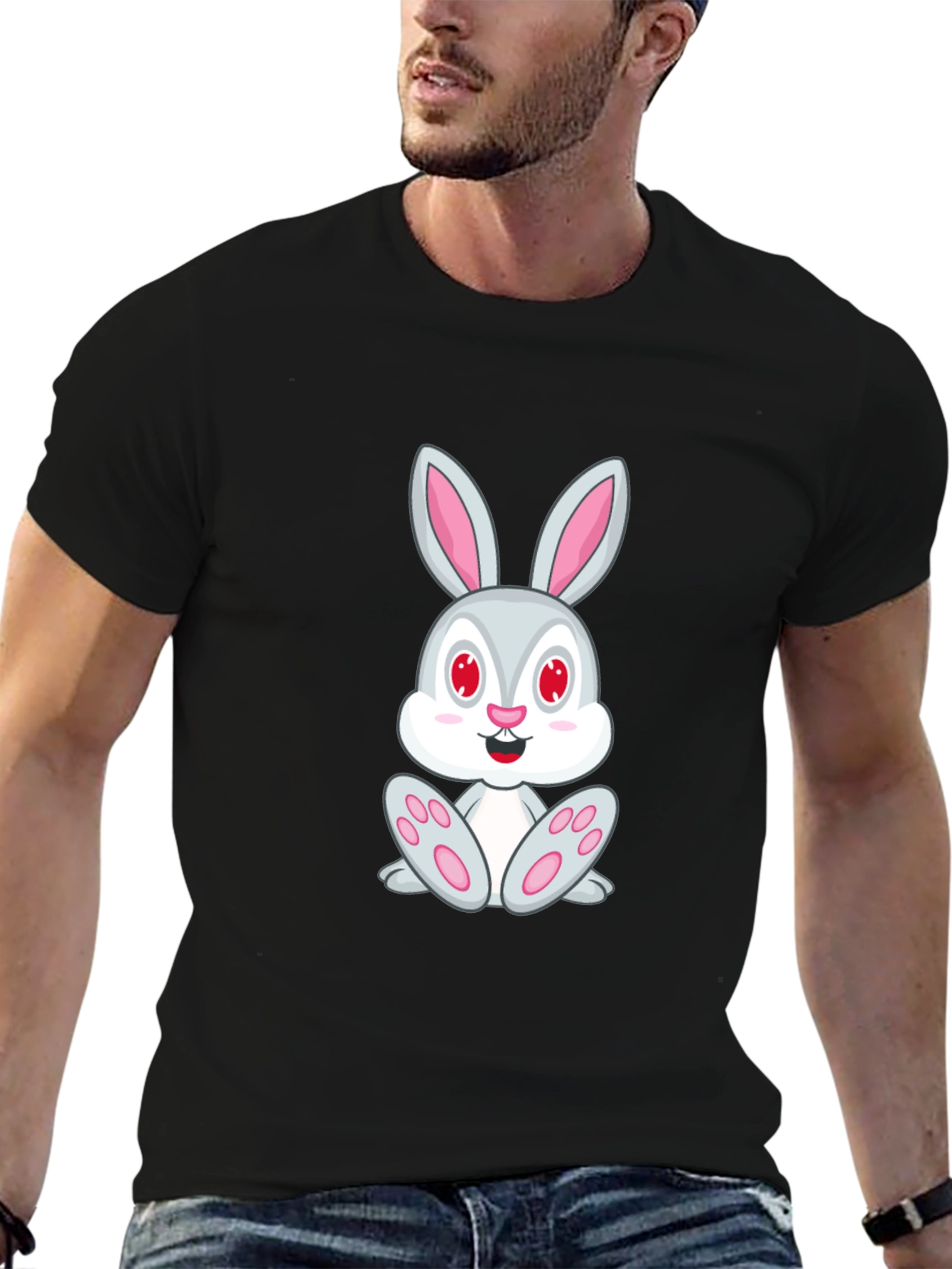 Bunny Graphic Black T-Shirt