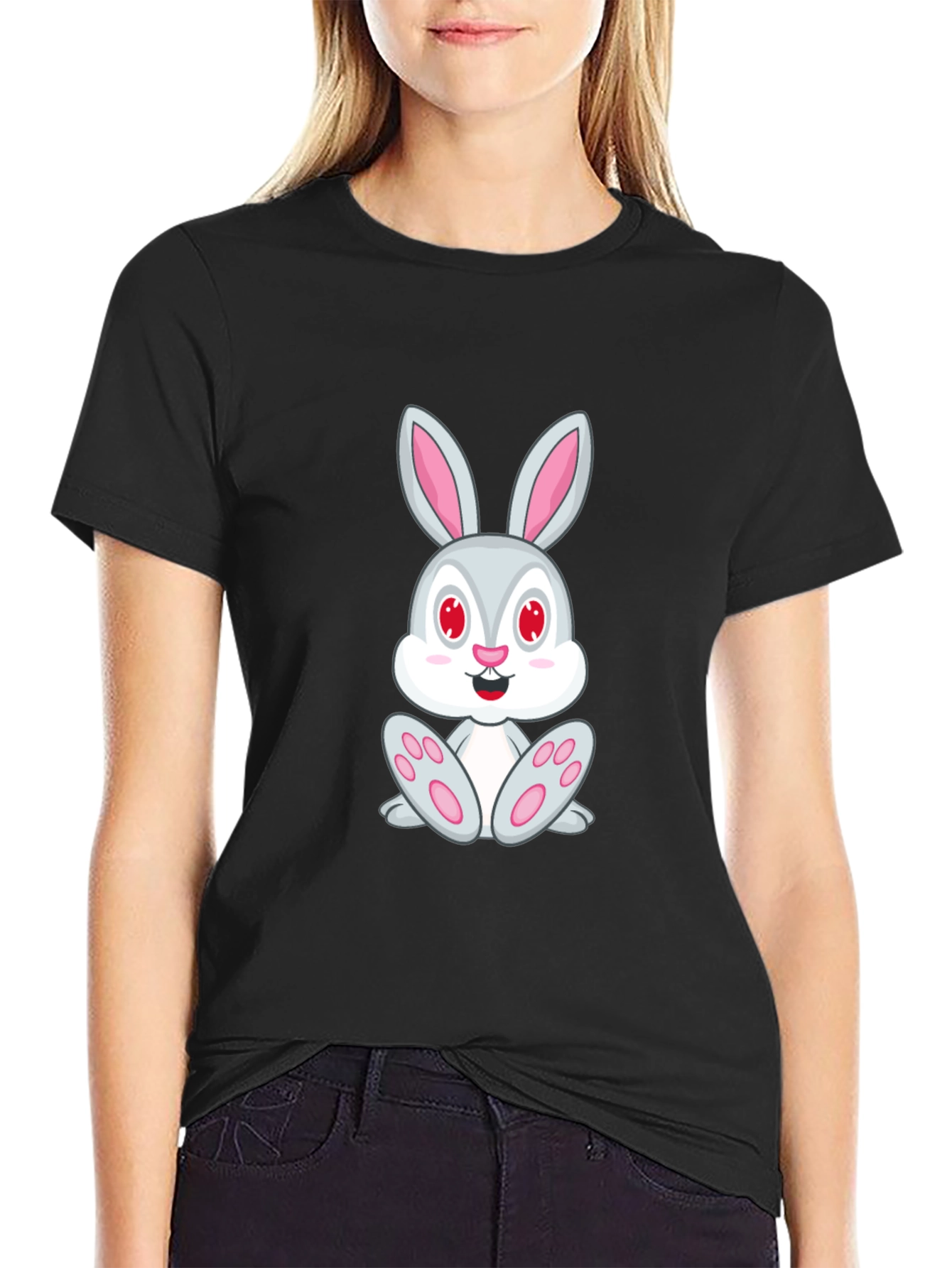 Bunny Graphic Black T-Shirt