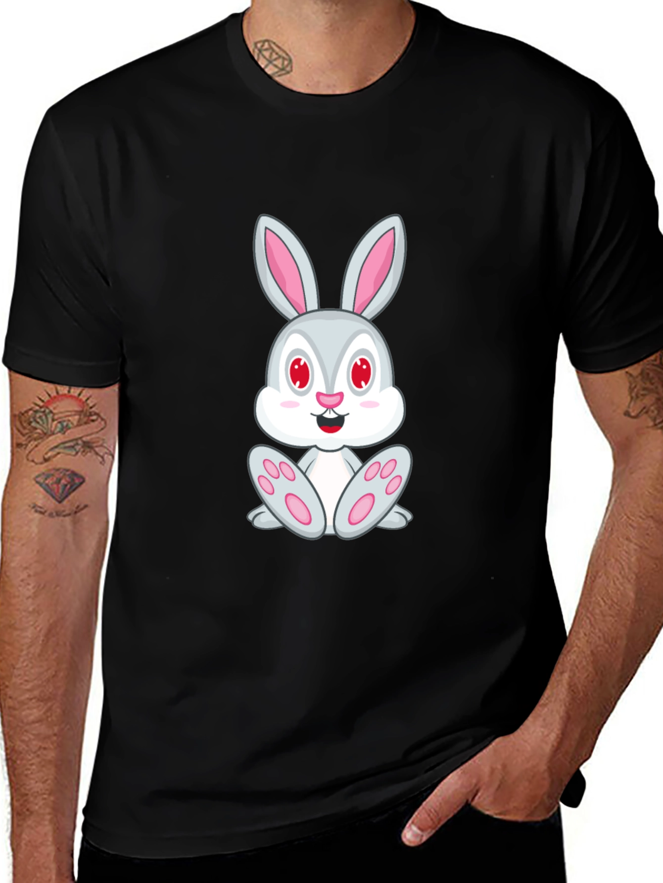 Bunny Graphic Black T-Shirt