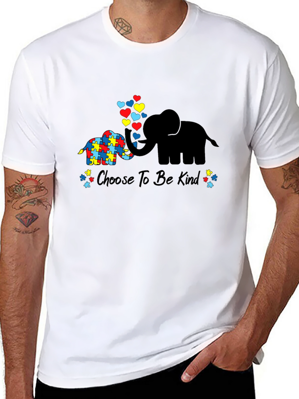Choose to Be Kind Autism Awareness Elephant T-Shirt
