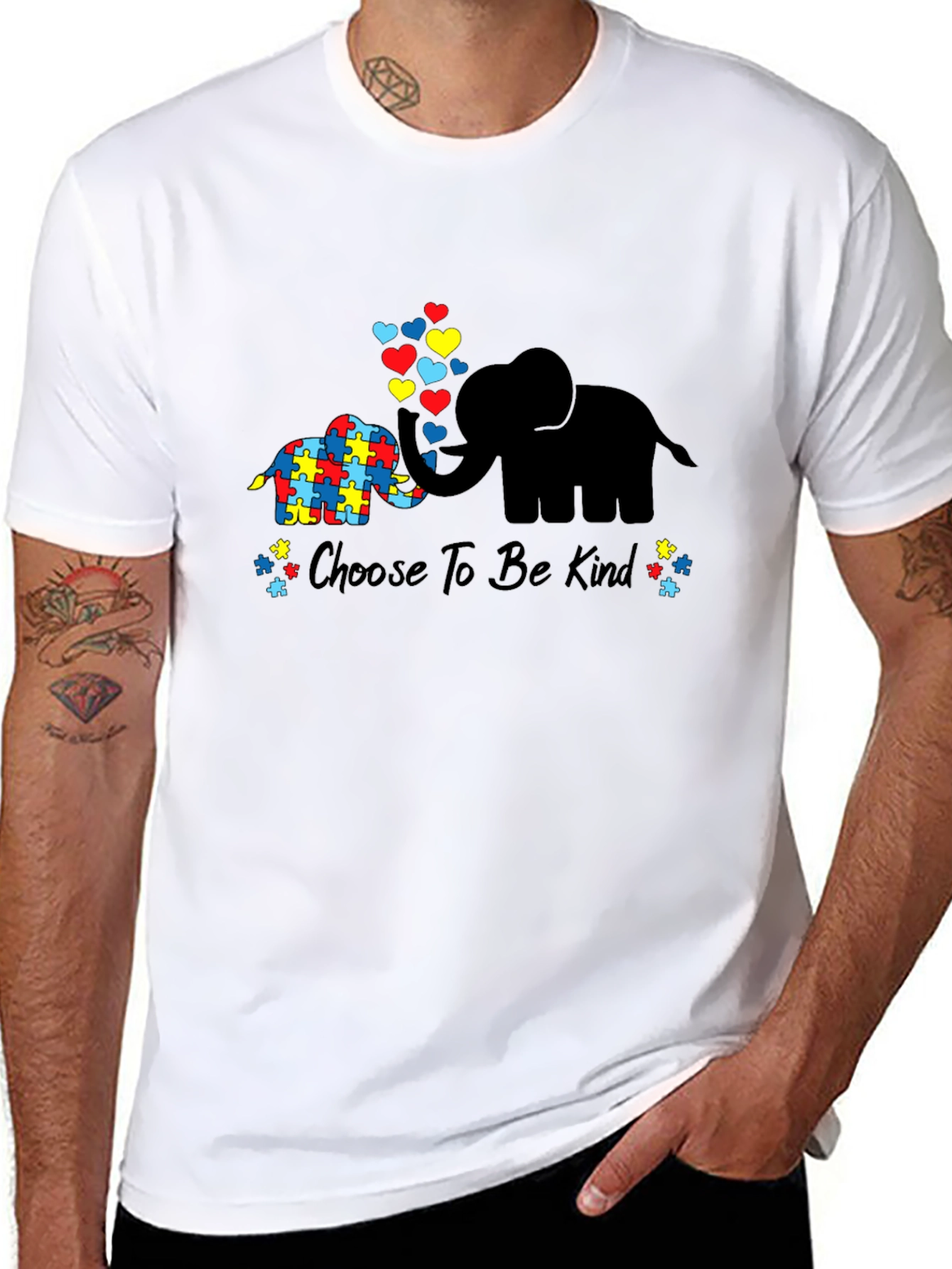 Choose to Be Kind Autism Awareness Elephant T-Shirt