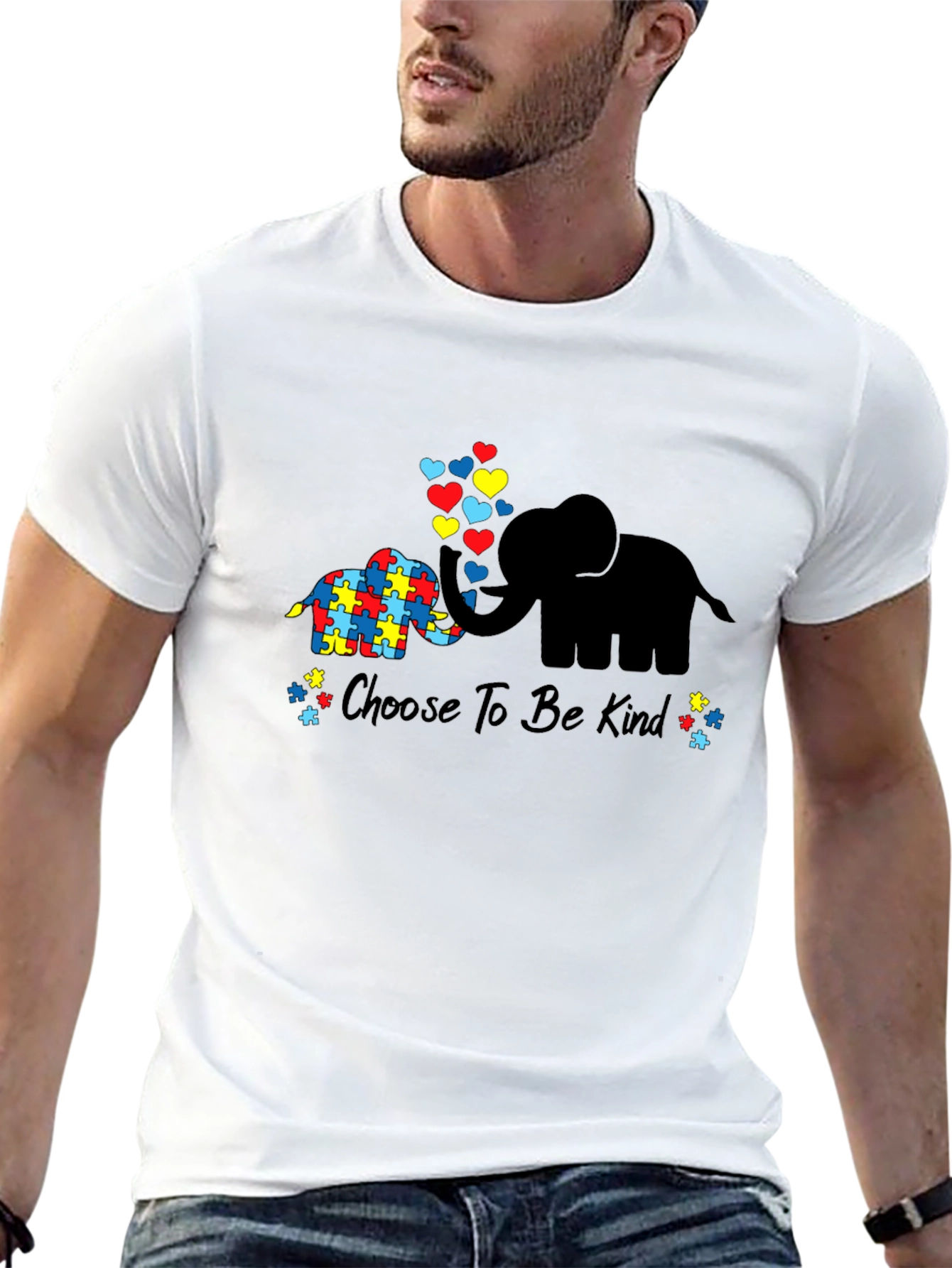 Choose to Be Kind Autism Awareness Elephant T-Shirt