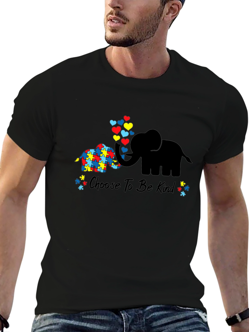 Choose to Be Kind Autism Awareness Elephant T-Shirt