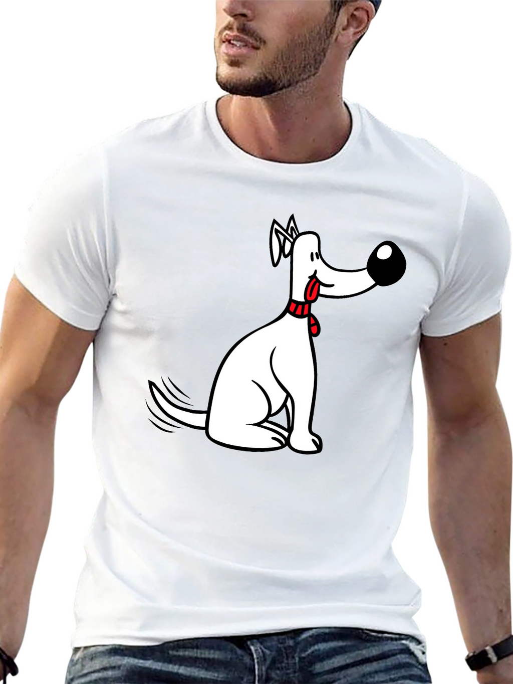 Funny Dog Graphic Black Tee