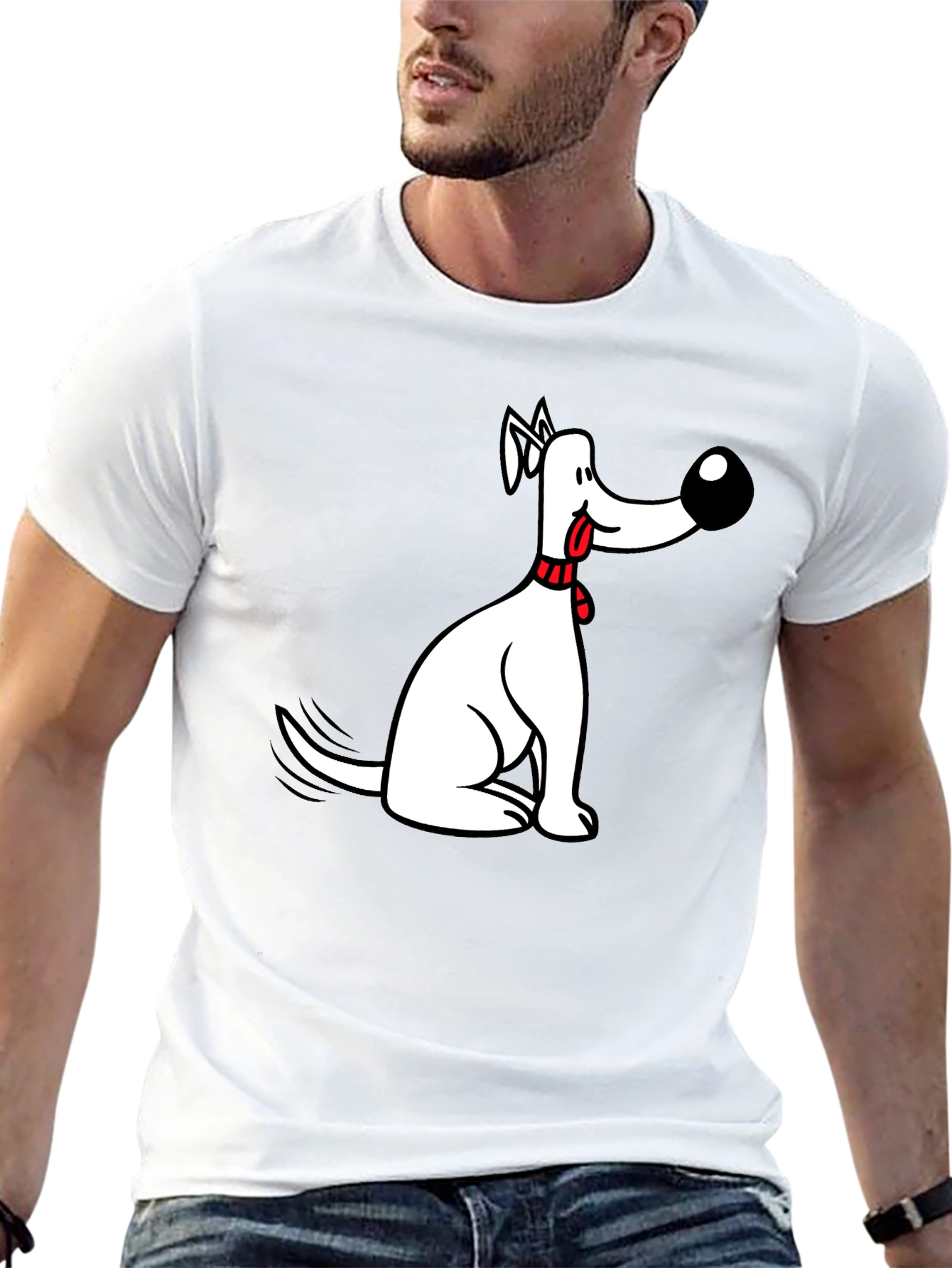 Funny Dog Graphic Black Tee