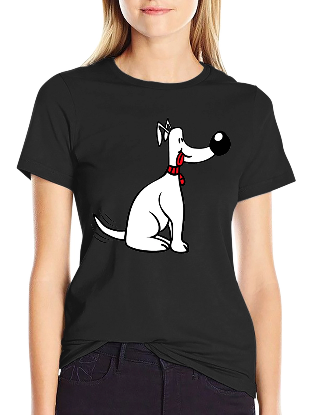 Funny Dog Graphic Black Tee