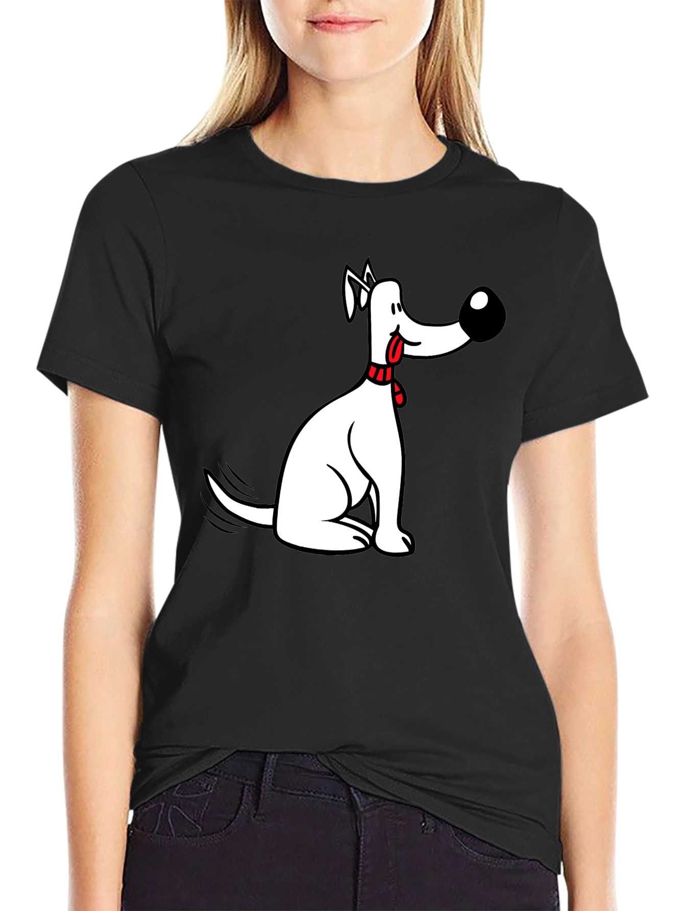Funny Dog Graphic Black Tee