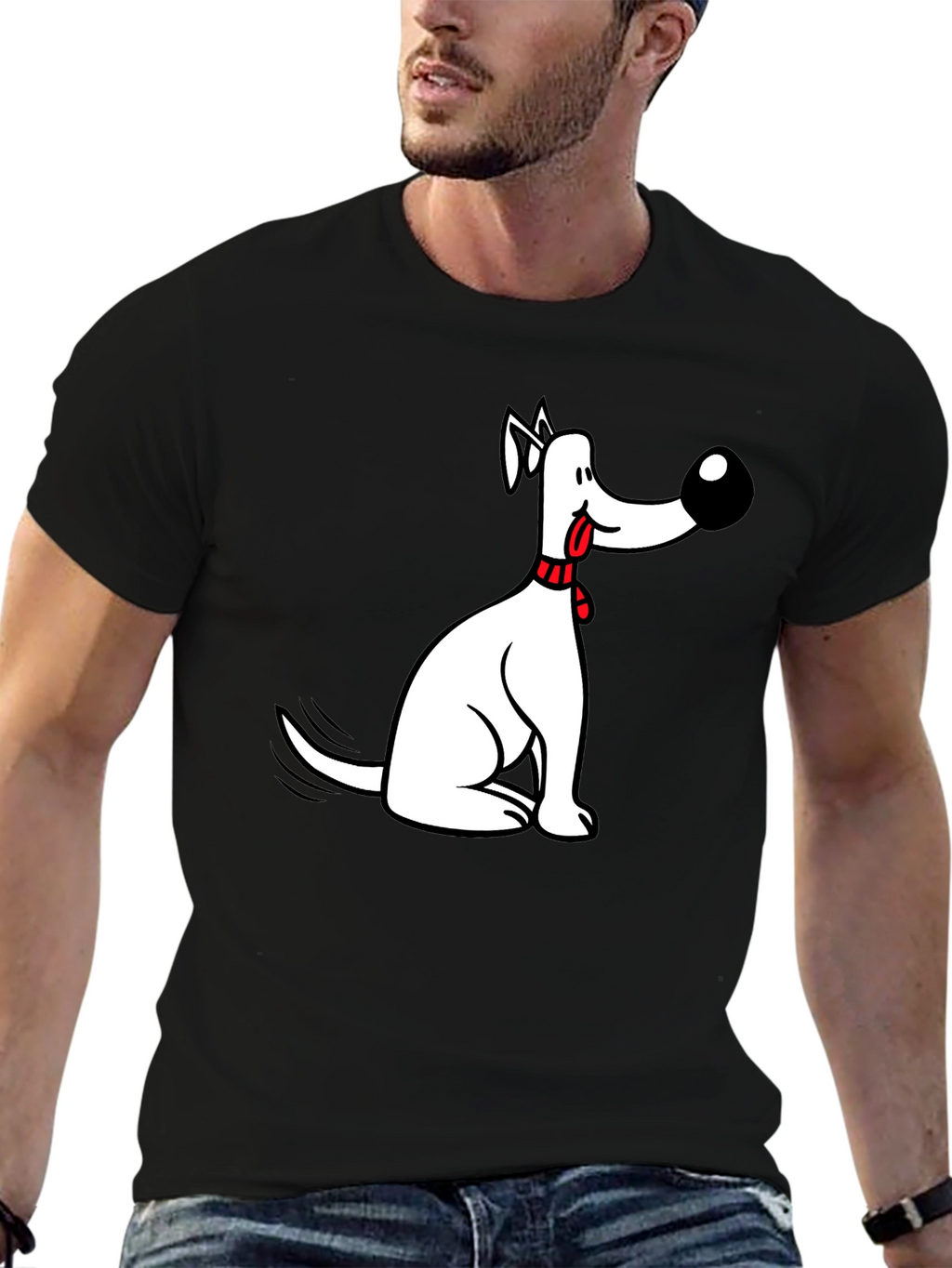Funny Dog Graphic Black Tee