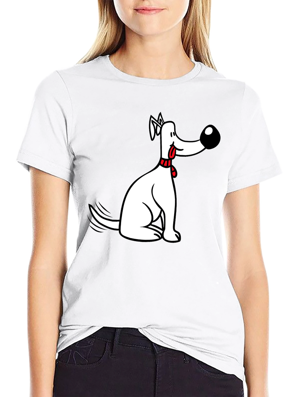 Funny Dog Graphic Black Tee