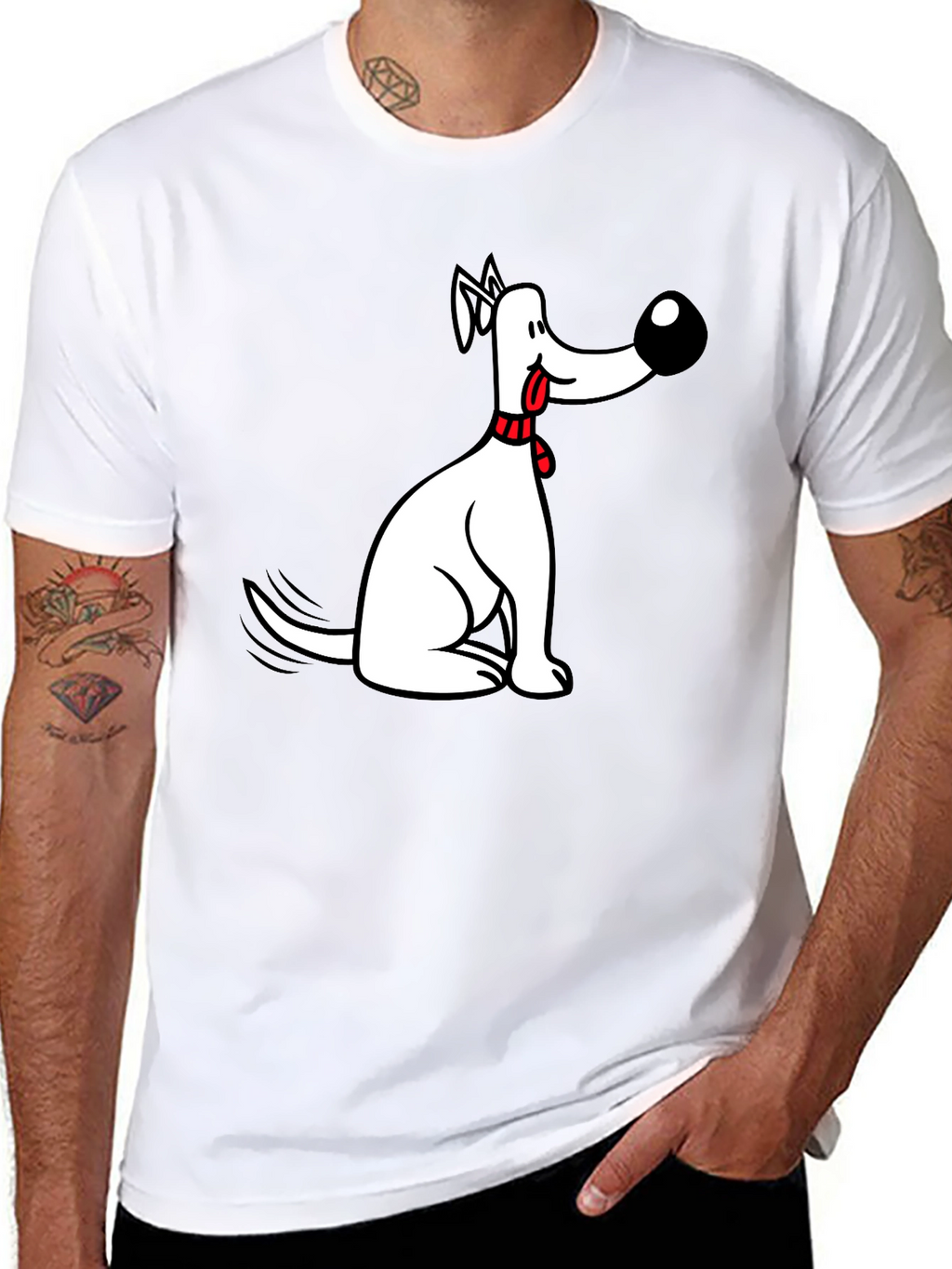 Funny Dog Graphic Black Tee