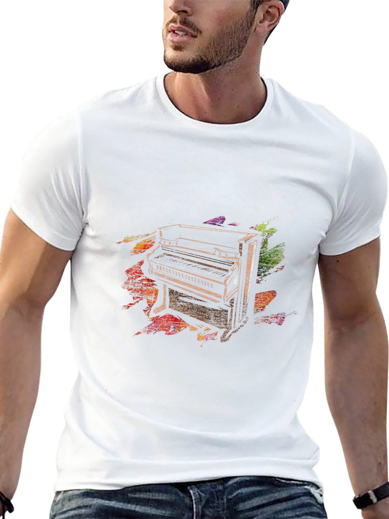 Piano Keys Graphic Tee - Unisex Black T-Shirt