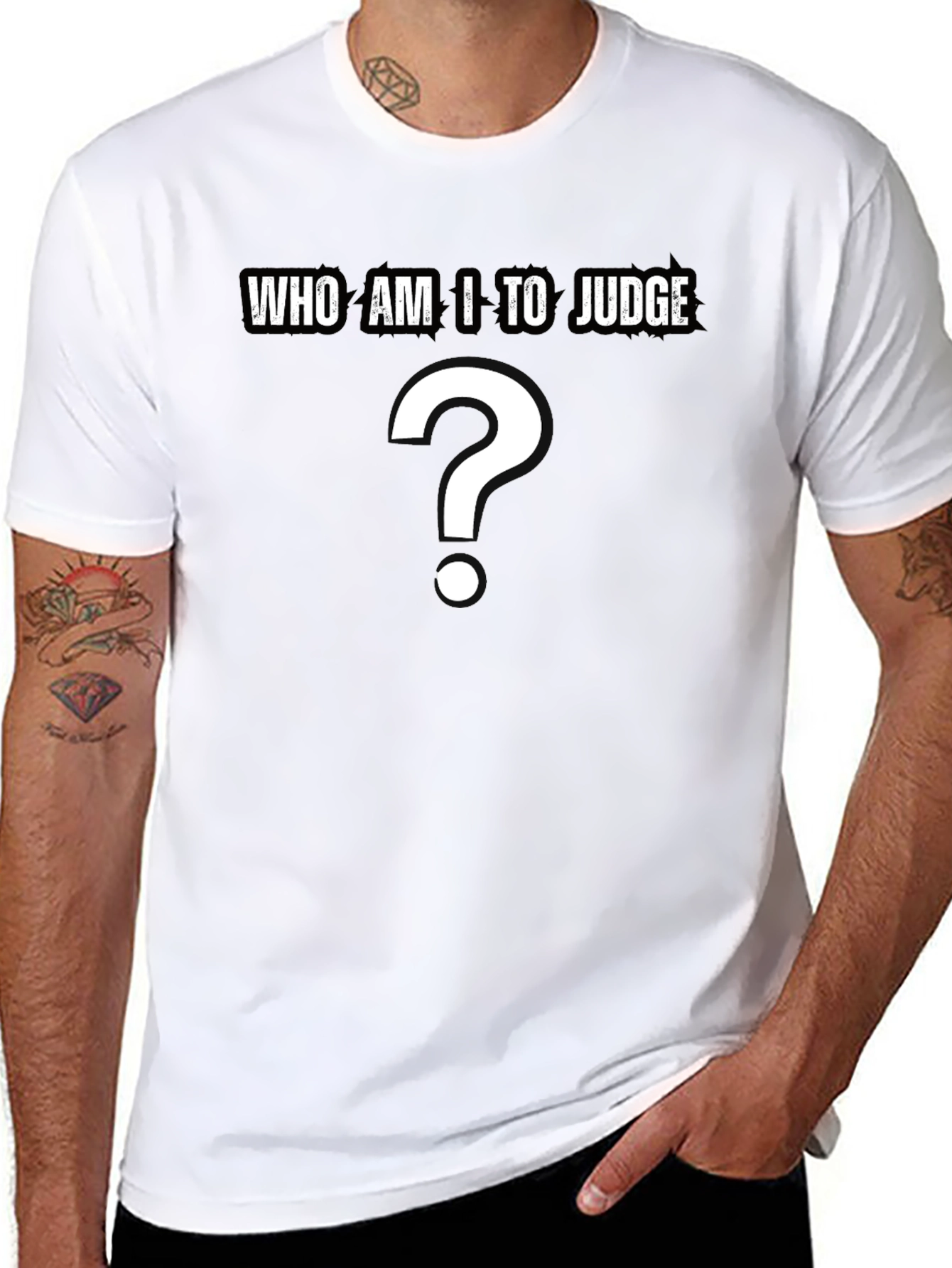 Who Am I to Judge? Question T-Shirt - Black