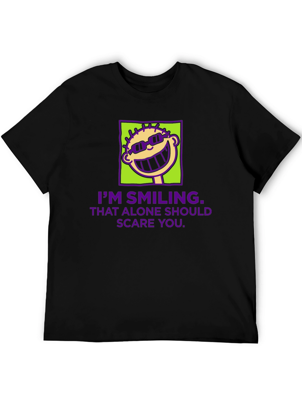 Smiling Face Graphic Tee - Funny Sarcastic T-Shirt