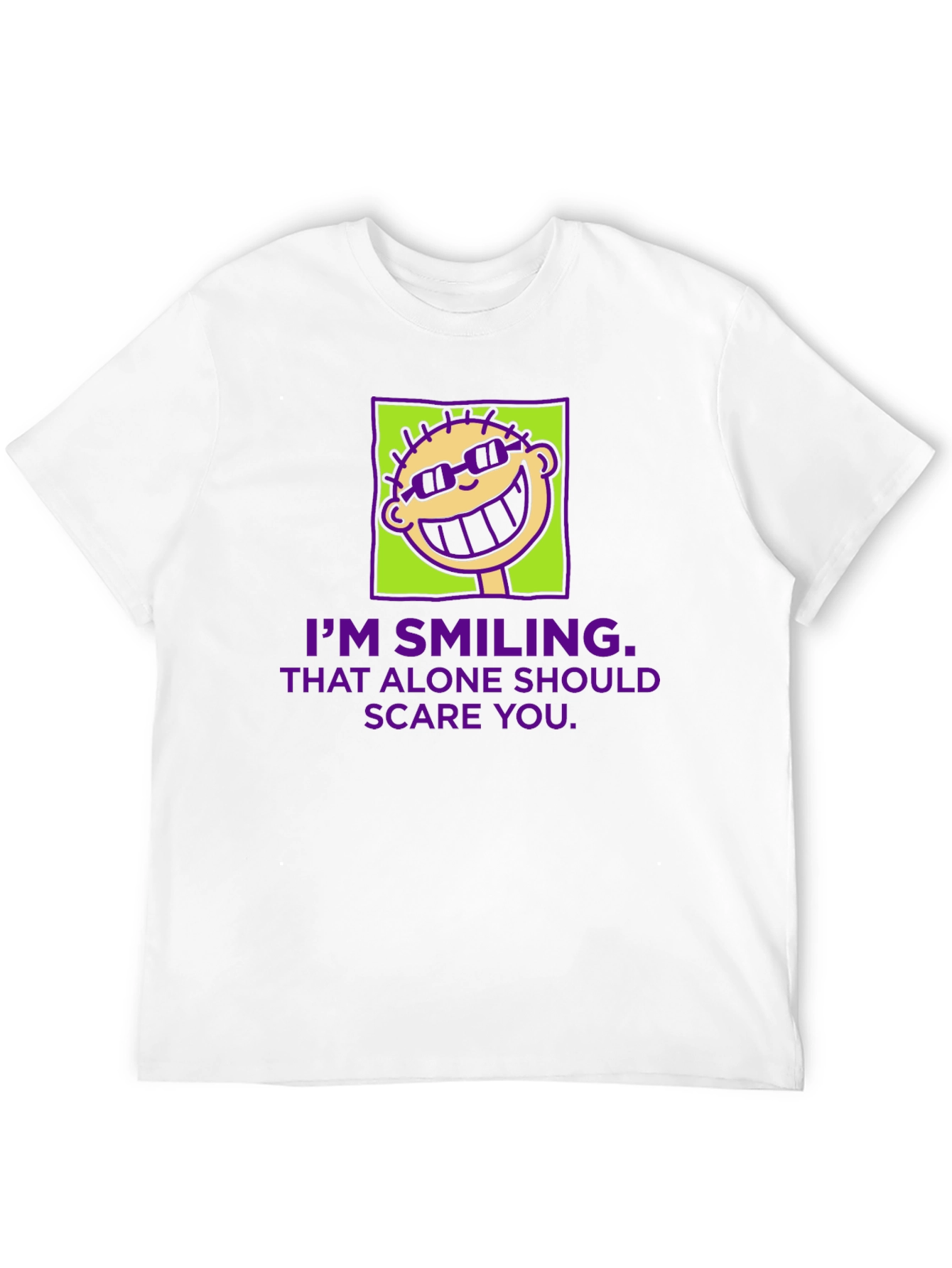 Smiling Face Graphic Tee - Funny Sarcastic T-Shirt