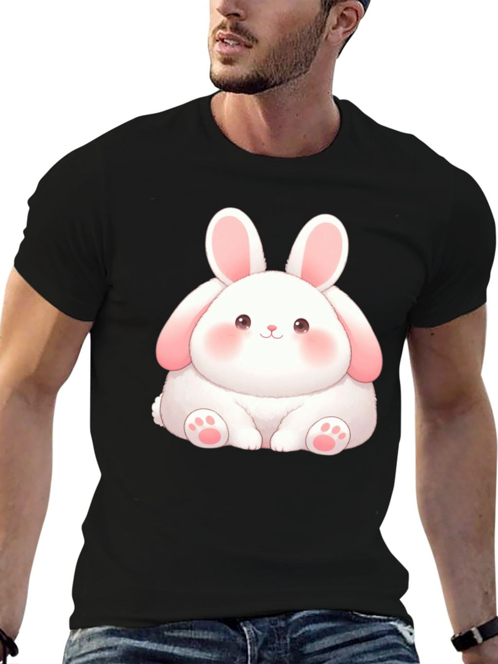Cute Bunny Graphic Tee - Soft Cotton Blend
