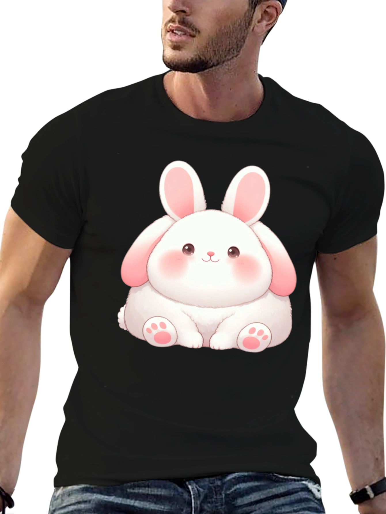 Cute Bunny Graphic Tee - Soft Cotton Blend