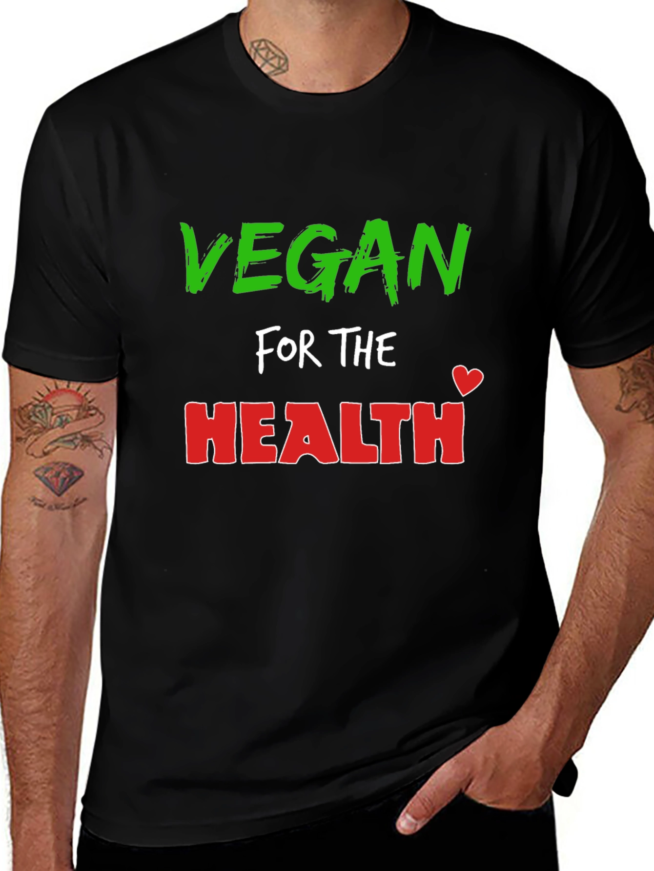 Vegan for Health Black T-Shirt