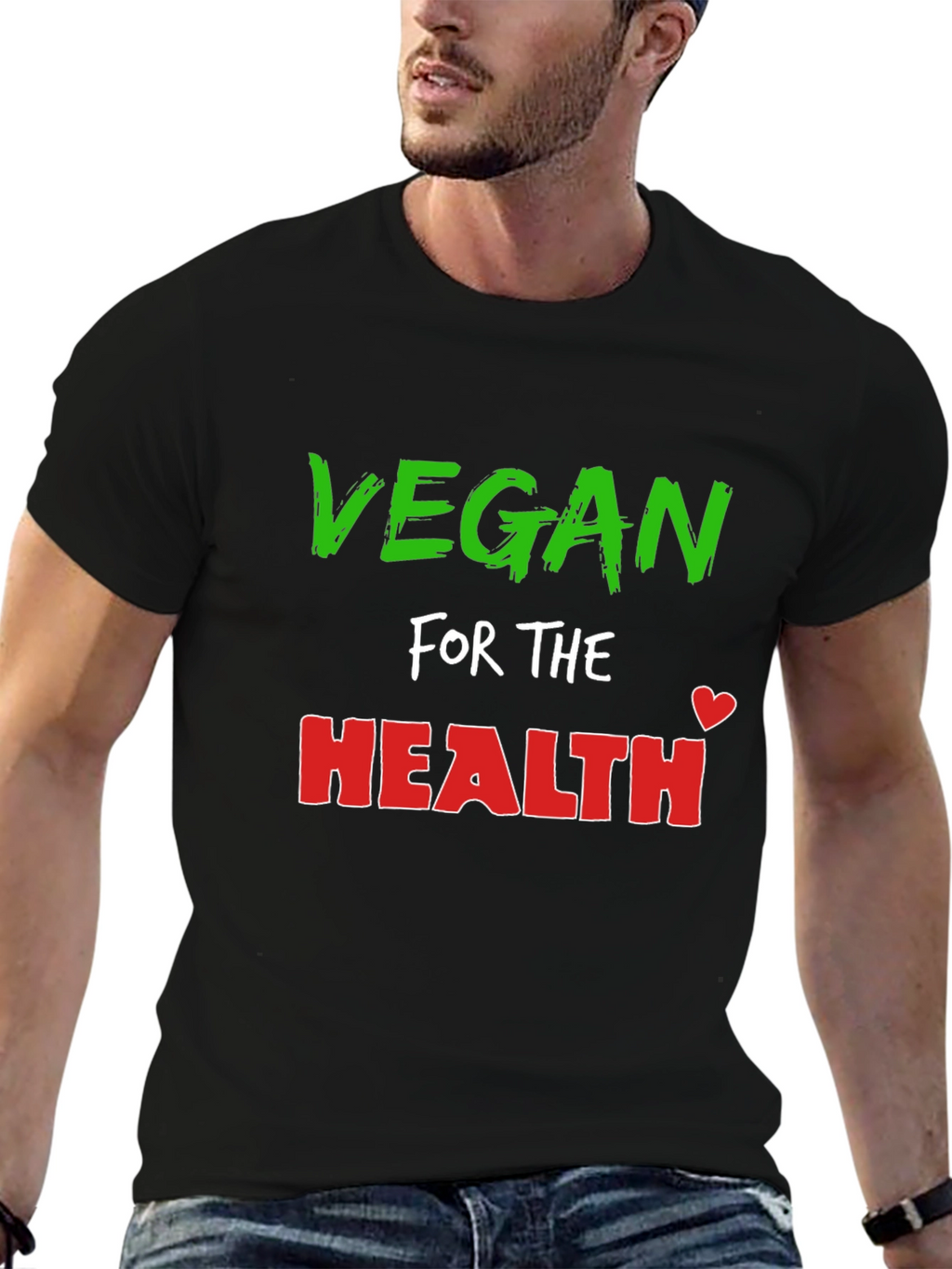 Vegan for Health Black T-Shirt