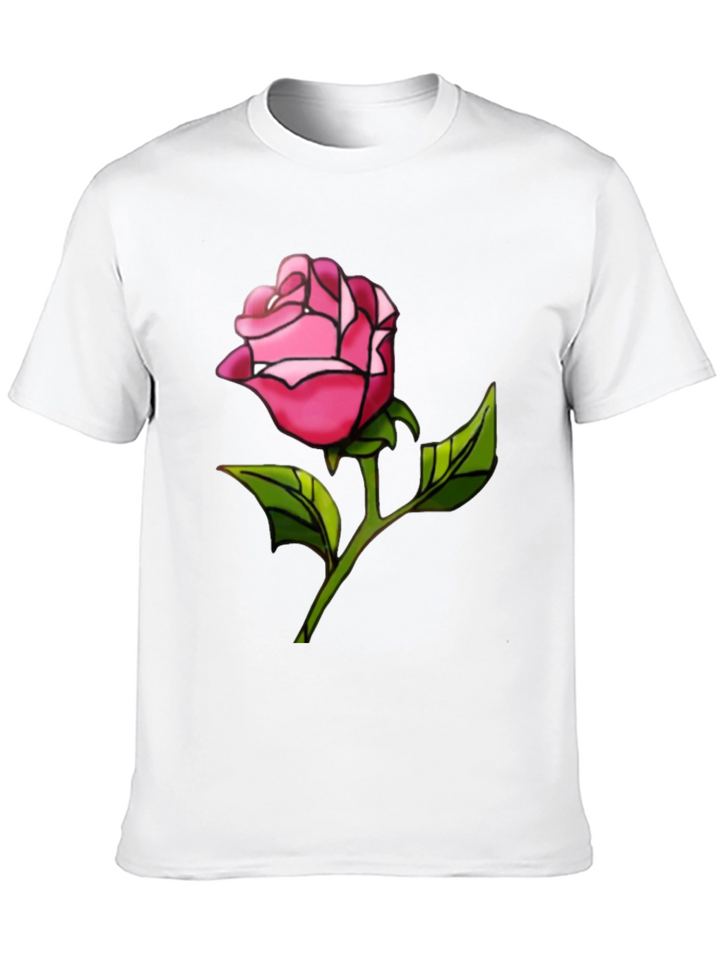 Rose Graphic Tee - Black Casual T-Shirt