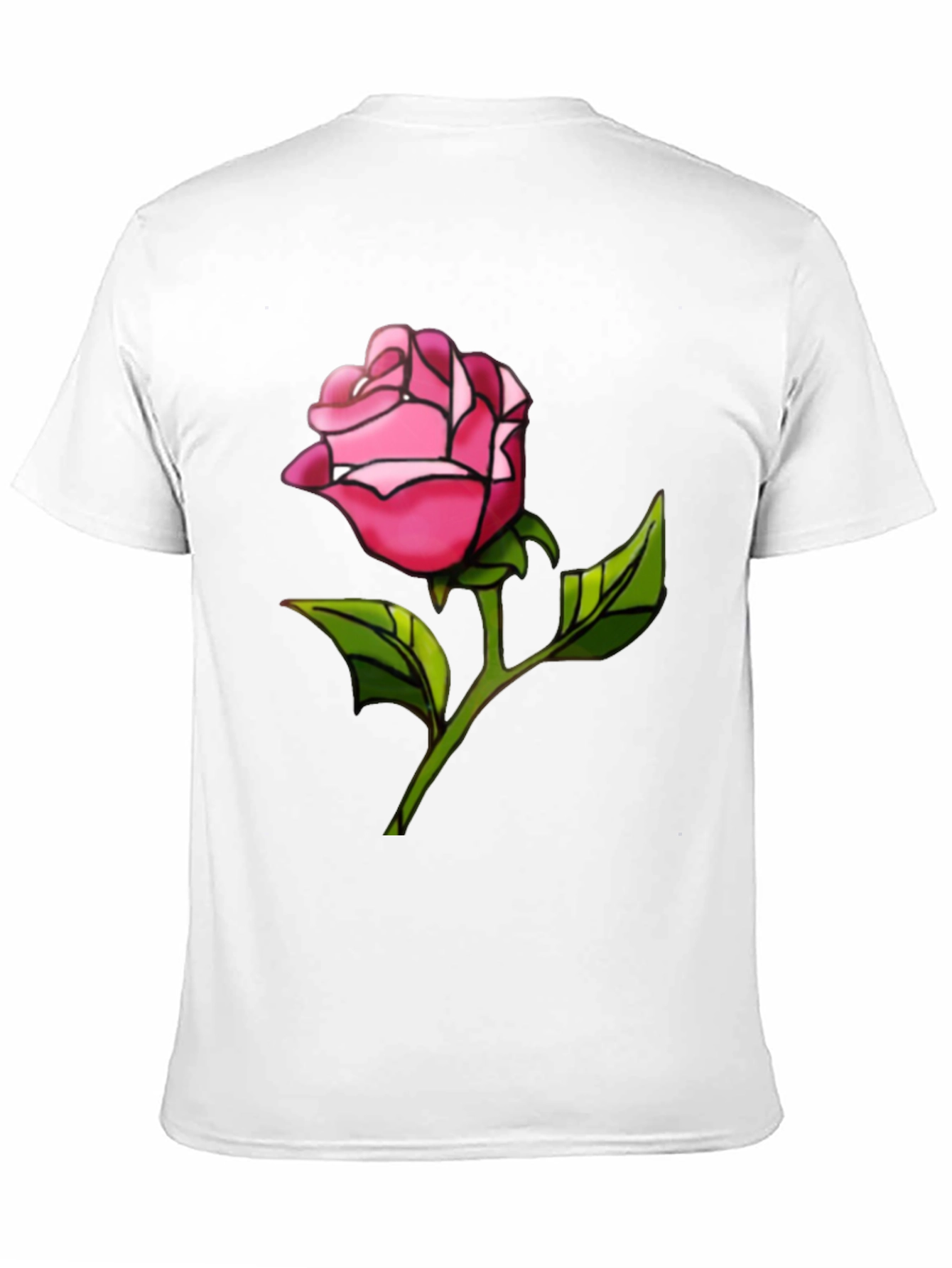 Rose Graphic Tee - Black Casual T-Shirt