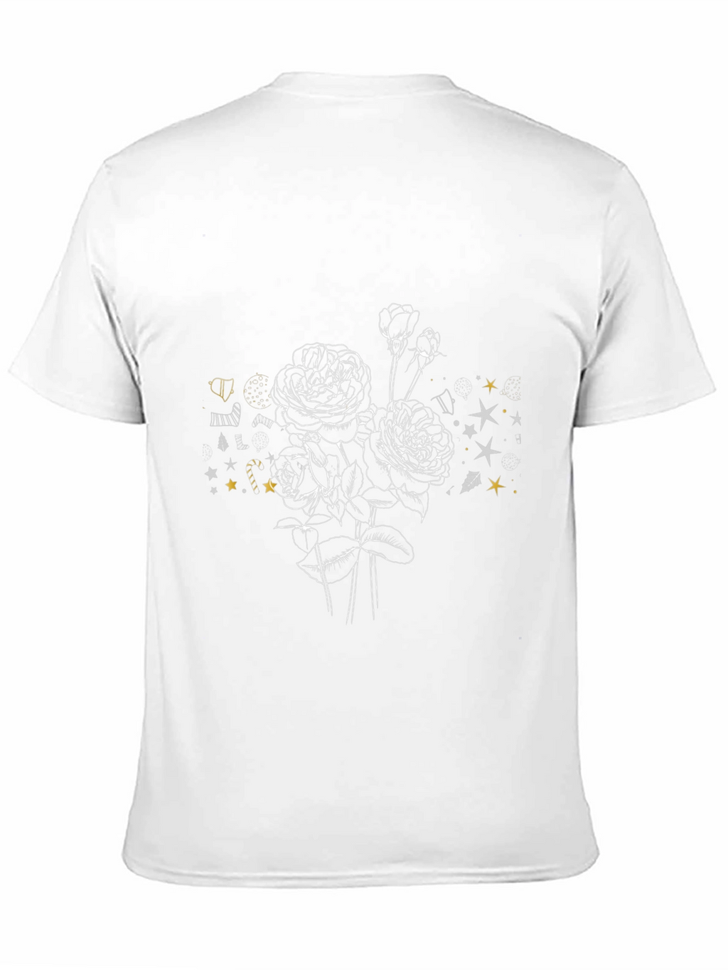 Floral Sketch Graphic Tee - Stylish Black T-Shirt