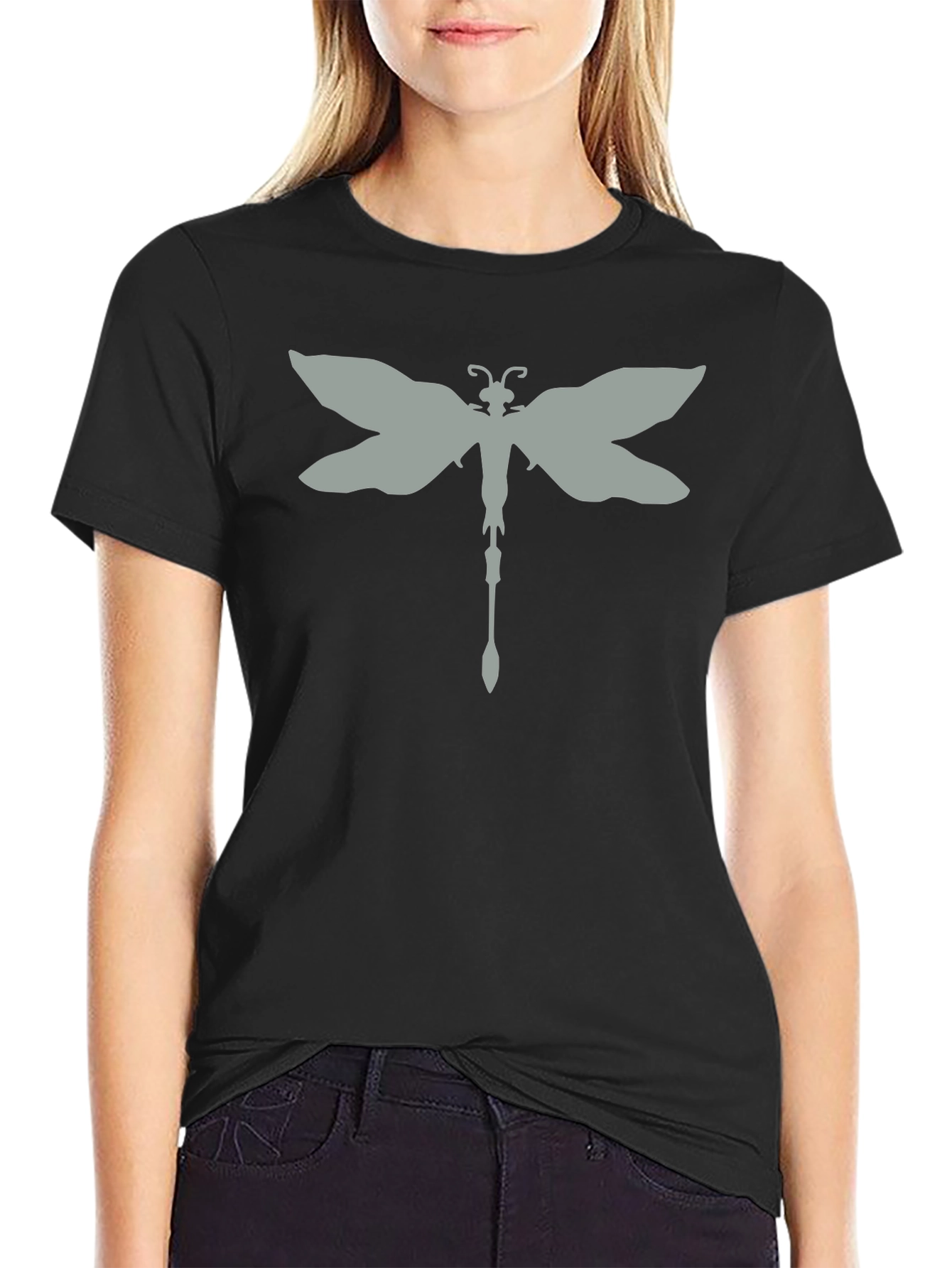 Dragonfly Graphic Print Tee - Casual Style