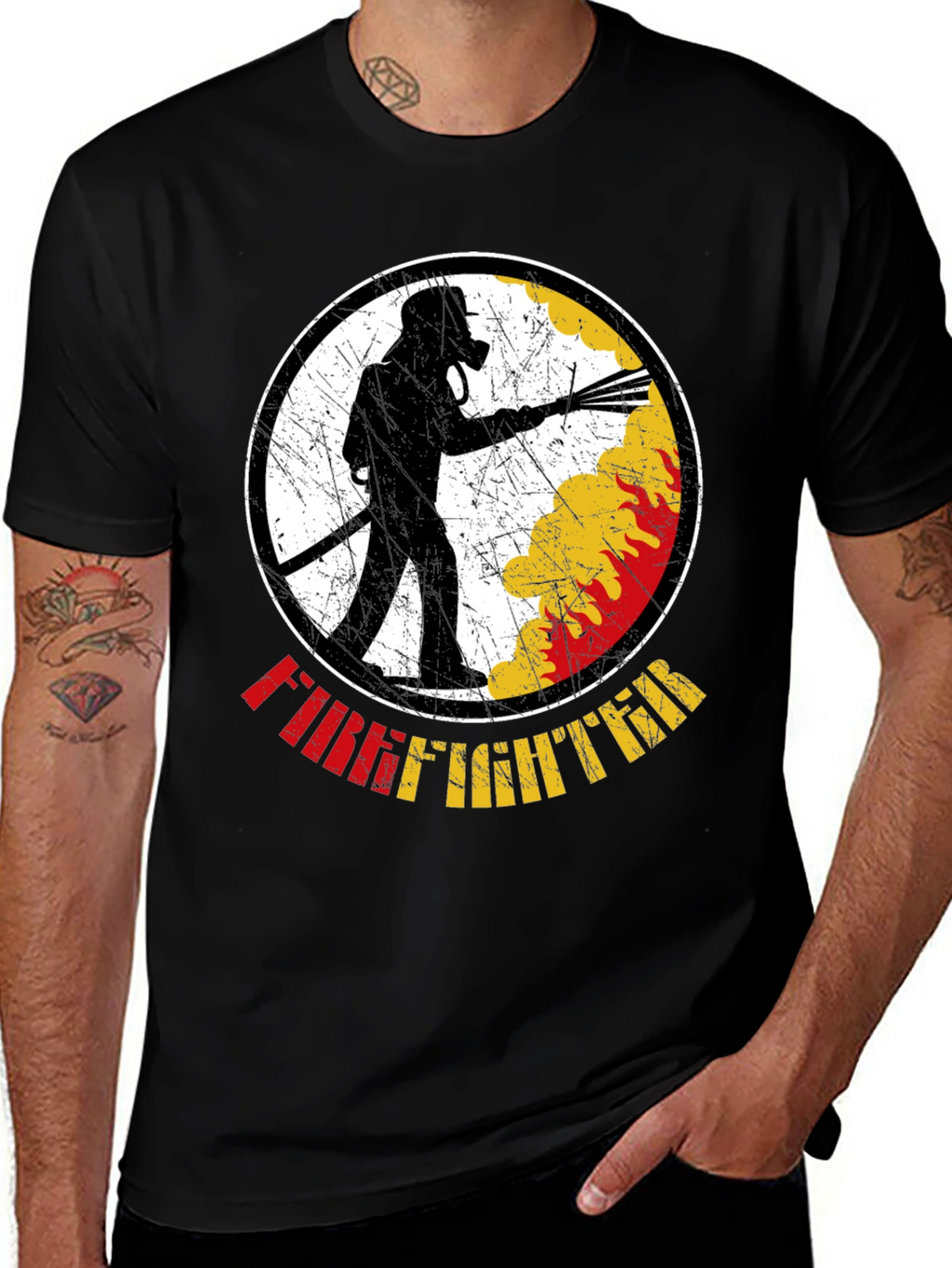 Firefighter Graphic T-Shirt - Black