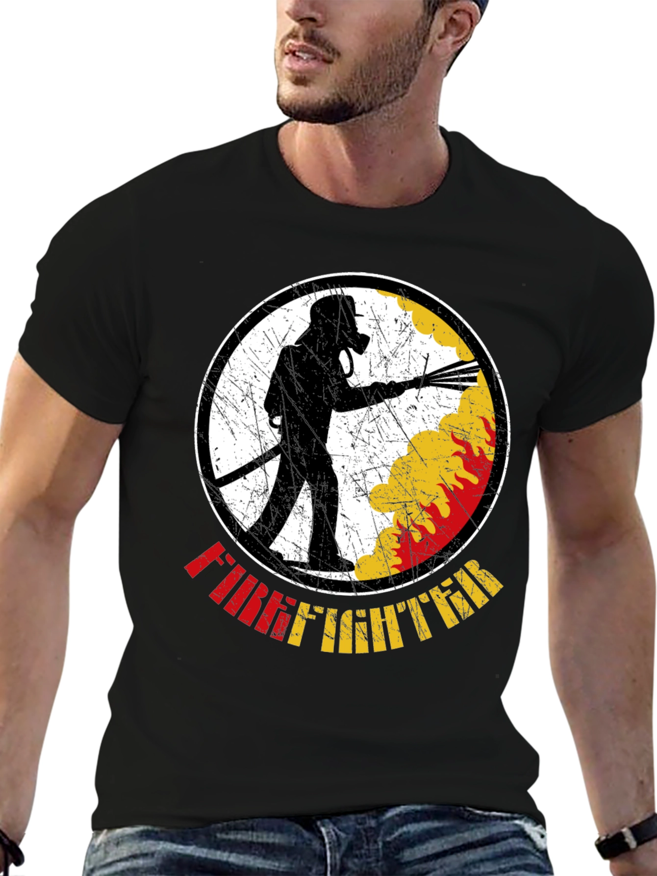 Firefighter Graphic T-Shirt - Black