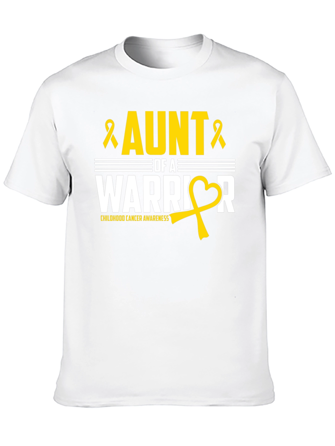 Aunt of a Warrior Childhood Cancer Awareness T-Shirt
