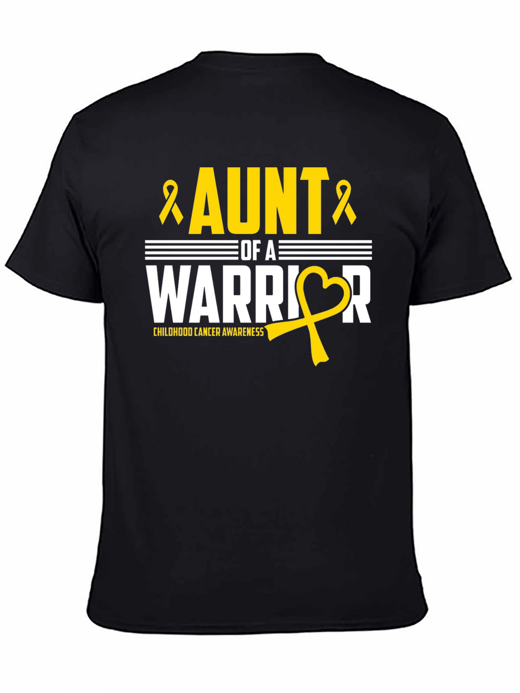 Aunt of a Warrior Childhood Cancer Awareness T-Shirt