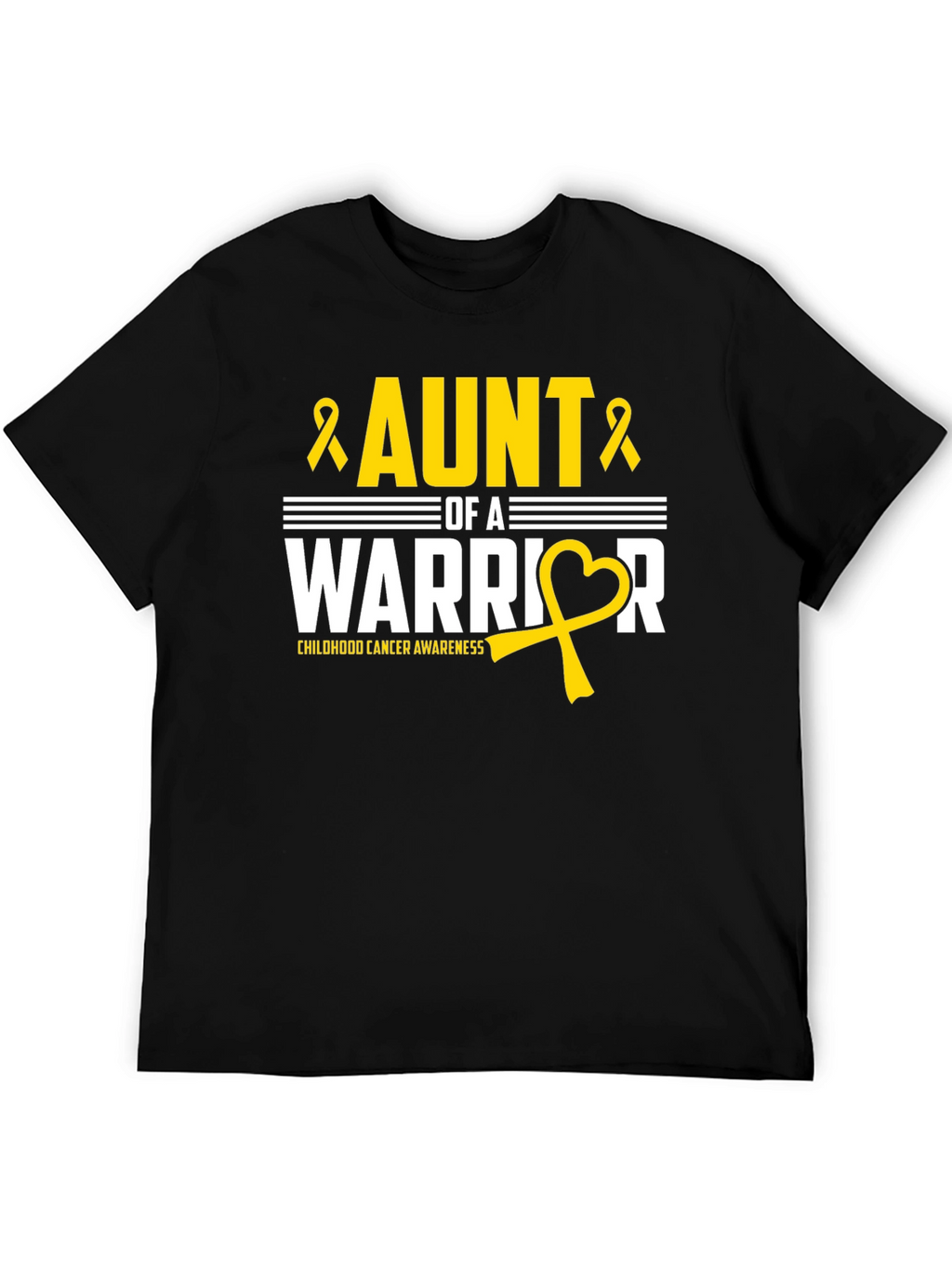 Aunt of a Warrior Childhood Cancer Awareness T-Shirt