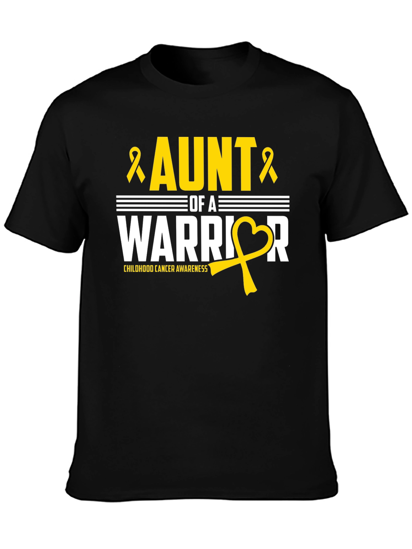 Aunt of a Warrior Childhood Cancer Awareness T-Shirt