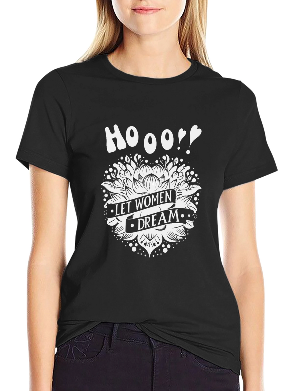 Let Women Dream Graphic Tee - Black Cotton T-Shirt