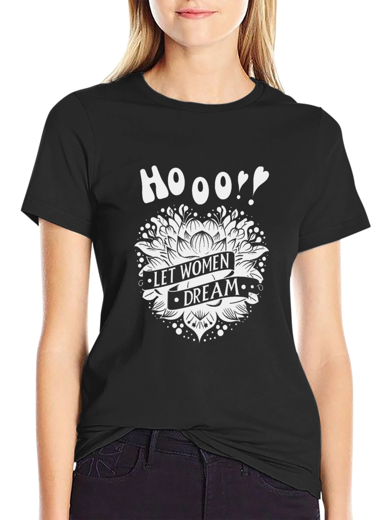 Let Women Dream Graphic Tee - Black Cotton T-Shirt